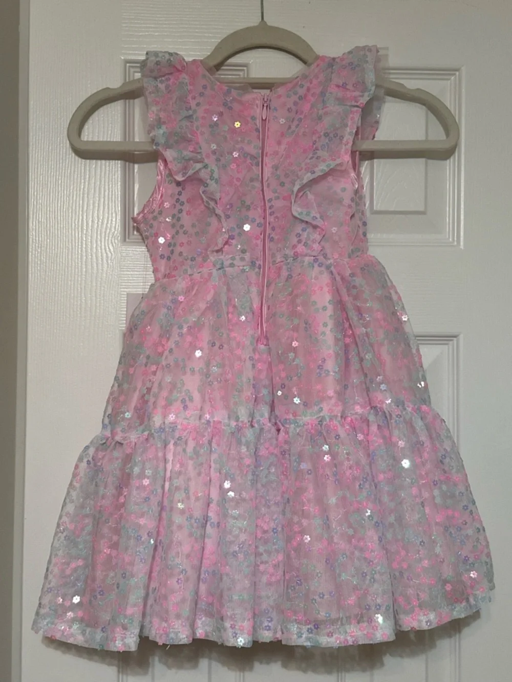 Kensie Girl Pink Sequin Ruffle Party Dress